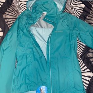 Turquoise Columbia Wind- Breaker, Waterproof Fabric, NEW!